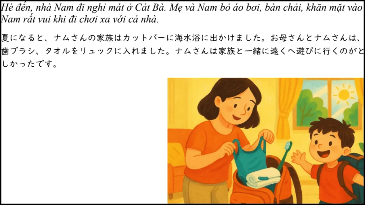末子音レッスンの教材の一部