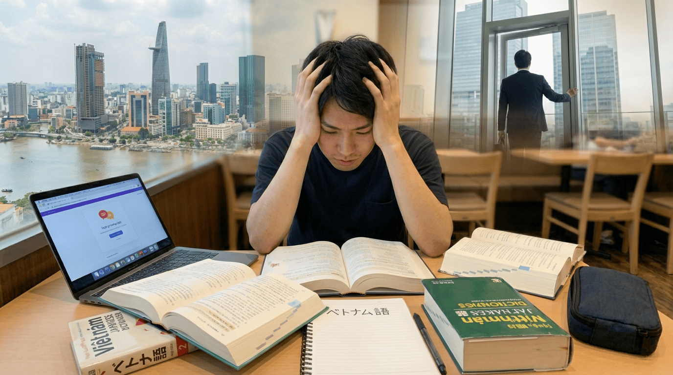 ベトナムでのキャリアや副業を考える日本人ビジネスパーソンのイメージ