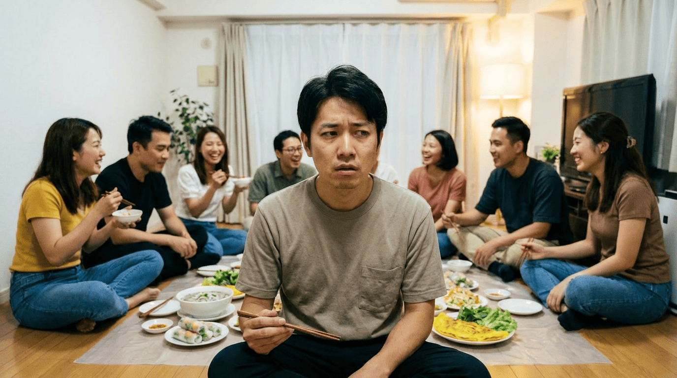 ベトナム人の友だちと仲良くしている日本人のイメージ