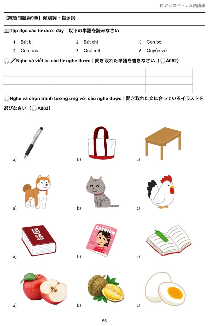 イラストを見て解く聞き取り問題